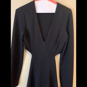 Long, Black Shimmer Express gown with cutout